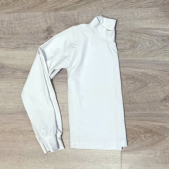 White Satin Long Sleeve Top (Size 4-6) - Picture 3 of 5